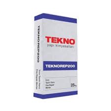 TEKNO Teknorep 200 Çimento Esaslı Tiksotropik Elyaflı, İnce Tamir Harcı
